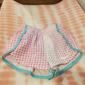 Nike 2t Drifit Pink and Aqua Grid Athletic Shorts